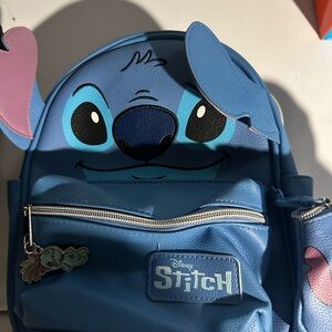 Disney Stitch Blue and Pink Kids mini Backpack